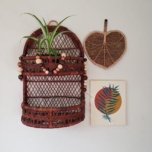 Midcentury modern boho style painting on canvas